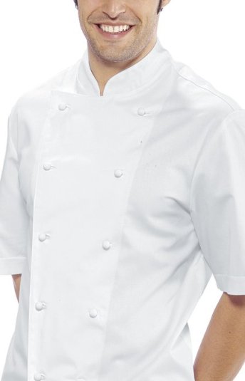 Kochjacke Urban white Basic Kurzarm 100% Baumwolle
